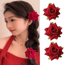 HAPVITAL Rose Flower Corsage, Flower Hair Ornament, Large Flower Brooch, Bride, Headdress for Weddings, Flowers, Headdress, Hair Accessories, Weddings, Beaches