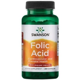 Swanson Folic Acid 800mcg, 250 Capsules