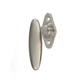 Antikas - Window Olive in matt nickel-plated brass - Window handle - 10.0 x 4.8 cm