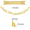 XIAOLUOLY Gold Glitter Happy 55th Anniversary Banner,Pre-Strung,Party Decorations Bunting Sign