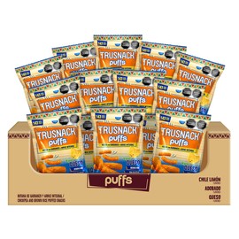 Trusnack Puffs - Vegan Queso (25 bolsas total) - Garbanzo + Arroz Integral - Increibles sabores - 3g Proteina x Bolsa - Gluten Free- Vegano - Kosher