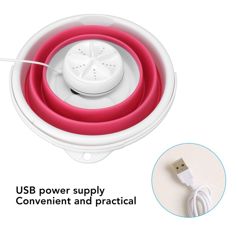 5L Folding Washing Machine Ultrasonic Vibration Forward Reverse USB Foldable