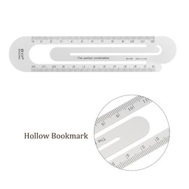 Kozelo 2pcs Metric Straight Ruler - [12cm] Aluminum Scales on Both Sides Metal Paper Bookmark Clip Ruler Silver Tone for Measurement Drawing Office Classroom Use, 1mm Minimum Scale