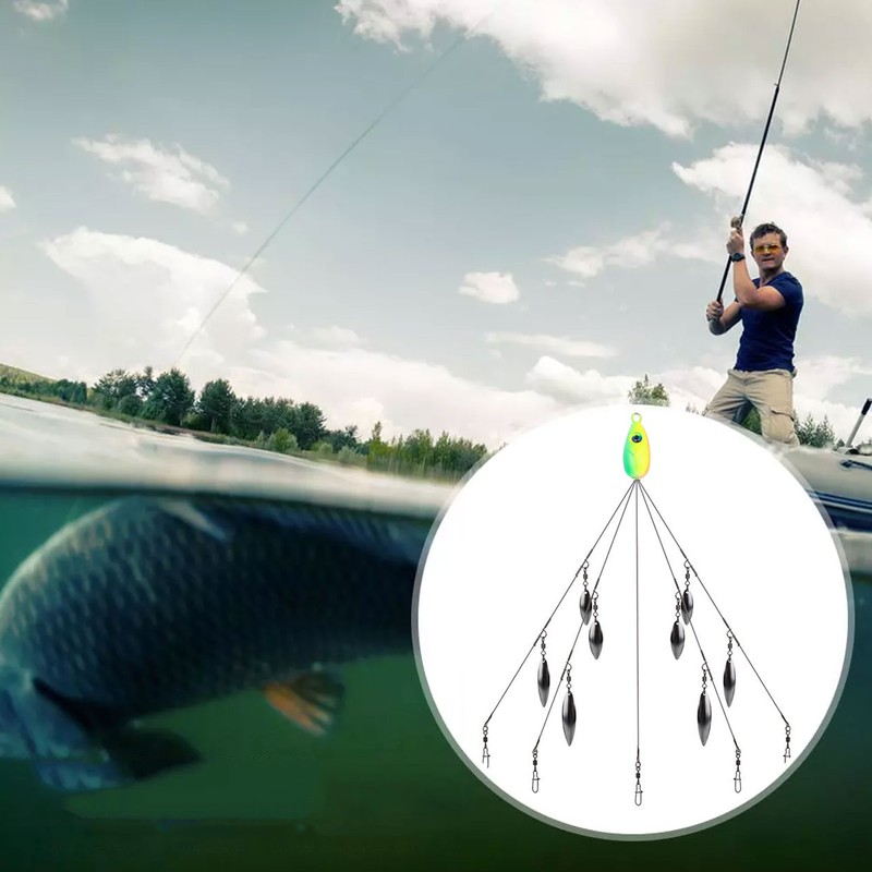 12 Bladed Umbrella Rig Fishing MultiLure and Baits Rigs with