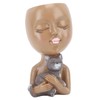 Funny Face Planter Pot Girl Head Planter Innovative Decorate Resin