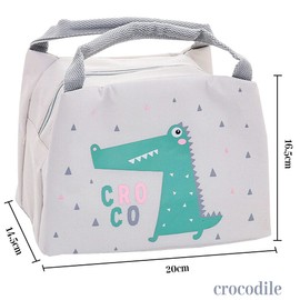 Hillylolly Lunch Bag for Girl, Mini Isotherm Lunch Bag, Cooler Bag Kids, Picnic Bag Cute, Waterproof Lunchbag, Foldable Lunch Bag for Work School Picnic(Beige)