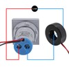 ACEIRMC Blue LED Display Voltmeter, Square Dual Display Voltmeter and