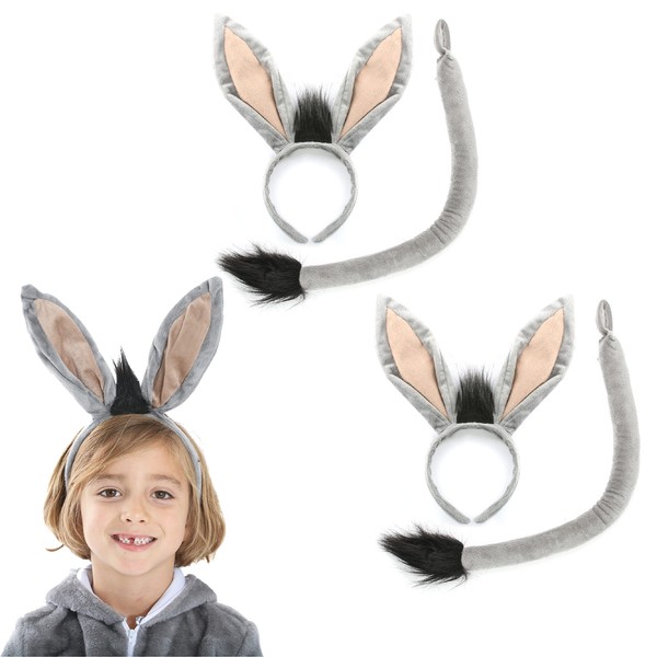 Donkey Ears and Tail Costume Set - Pack of 1