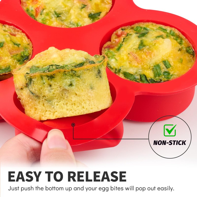 Puyeipt 2 Pack Air Fryer Egg Bite Molds, 4-Cup Mini