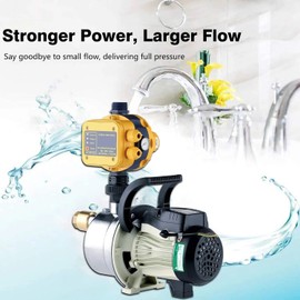 1/2 HP On Demand Household Water Booster Pump Pressure Increase 14GPM 110V Shallow Well Water Pump High Volume Irrigation Pump for Lawn Sprinkler System Self Priming Power Water Pump for Home