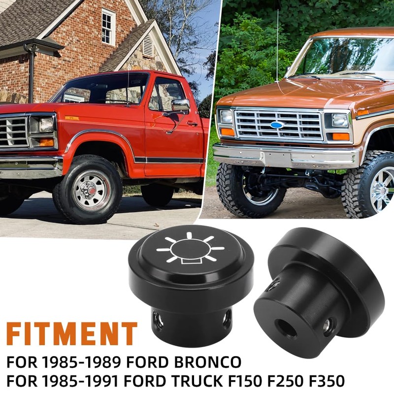Aluminum Headlight Switch Knobs for 1985-1991 Ford Truck F150 F250