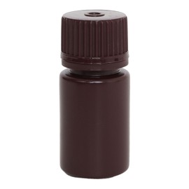 Eisco - Pack of 12 15mL Narrow Mouth Amber HDPE Reagent Bottles with Polypropylene Caps, Non-Sterile, Light-Sensitive Storage, -100 to 120°C Temperature Range, Leak-Proof Tested, Lab Sample Containers