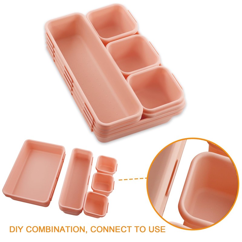 8 Pieces Drawer Organiser, Oganizer Storage Box for Home, Washable