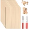15pcs Balsa Wood Sheets, 10x20x0.2cm, with 5 Tools Wood Veneer