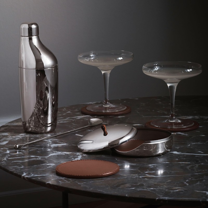 Georg Jensen 10016977 Coaster Set of 4 MANHATTAN Silver