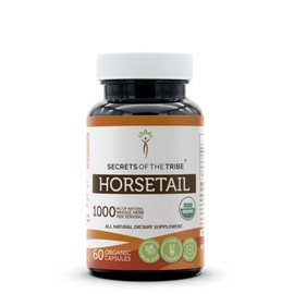 Secrets of the Tribe Horsetail USDA Organic 60 Capsules | Made with Vegetarian Capsules and Certified Organic Horsetail (Equisetum arvense) Dried Herb (60 Capsules)