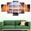 5PCS Frameless Canvas Painting Seaport Pattern Wall Art Picture for