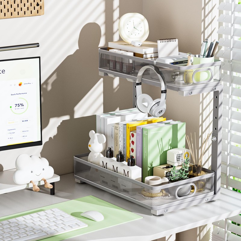 Uder Sink Organizer, High Adjustable 2 Tier Under Sink Organizers