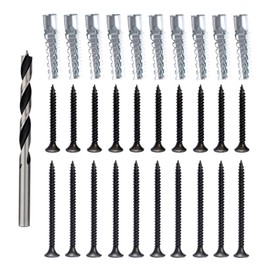 FIREFLYWEB Screw Door Security Hardware Reinforcement Jamb Repair Kit - Terrific Solution for Stripped Door Hinge, Damaged Screw Repair (Black)