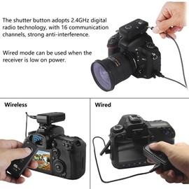Wireless Remote Shutter Release for Camera Wireless Shutter Release for Nikon Df Z6 Z9 D850 D800 D750 D5300 D3300 D5600 D7200 D7500 Coolpix A