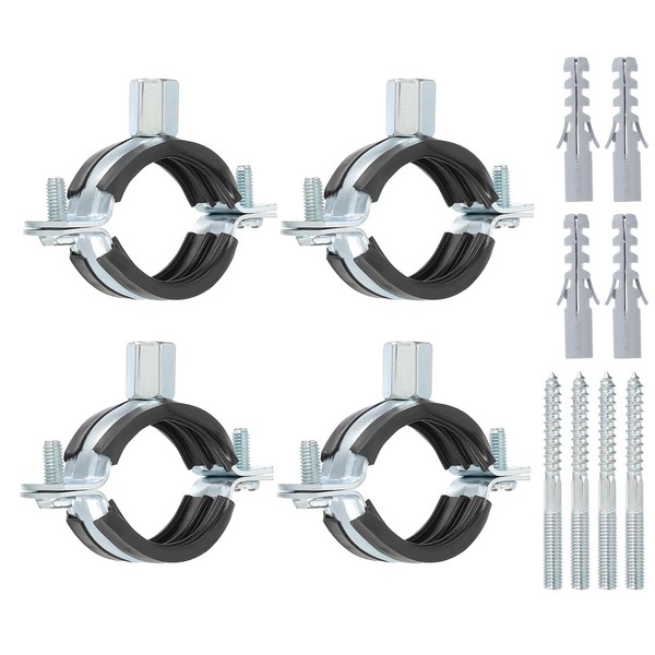PATIKIL 1.5"-1.7"/38-44mm Split Ring Pipe Hanger, 6 Pcs Heavy Duty