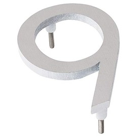 Montague Metal Products MHN-08-F-WE2-9 Solid Brushed Aluminum Modern Floating Address House Numbers, 8", Satin Nickel Powder Coated Antique White Two-Tone