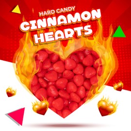 Cinnamon Hearts | 3 Pound Bulk Bag | Cinnamon Candy | Heart Shaped Valentines Candy | Spicy Hard Candies for Holidays, Baking & Dessert Decorating