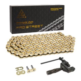 HILAKE 415 Motorcycle Chain 110 Links Non O-Ring with Connecting Master Link and Chain Breaker Heavy Duty Drive Chain for Motorcycle Bicycle Go Kart Mini Trail Bike