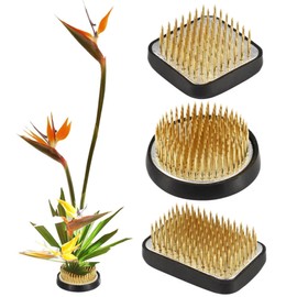 3/Set Flower Frog Japanese Ikebana Flower Arrangement Kenzan Kit, 2.4”Round Floral Frog Moribana+1.6”Square Ikebana Kenzan+2.1”x1.4”Rectangle Pin Frog