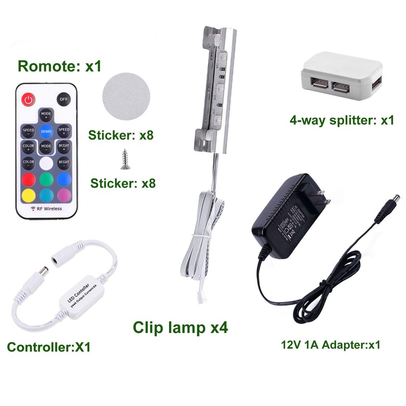 AIBOO LED Under Cabinet Night Lights Kit for Glass Edge