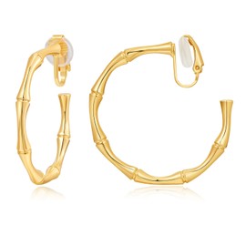 LILIE&WHITE Gold clip-on earrings without piercing - hypoallergenic jewellery gifts for women, colour-fast accessories to combine, elegant outfit highlights for everyday life and festive events,