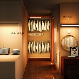 Ruifevg Motion Sensor Light - 2 Pack, 54LED, 1500mAh, USB Type-C Charging, Ultra-Bright Side-Emitting, Ideal for Closets, Hallways, Kitchens, Bedrooms, Cabinet, Auto Sensing, Aluminum Alloy