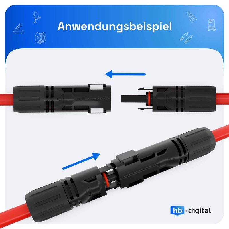 HB-DIGITAL Solar crimp set: 2x solar plugs for solar modules