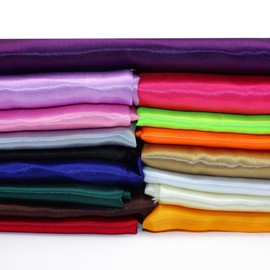 David Angie Satin Fabric by The Yard, 1 Yard x 55 Inch Satin Fabric Silky Cloth Fabric, Smooth Bridal Satin Fabric for Soft Charmeuse Satin Fabric for Wedding Dress, DIY Craftings (White)