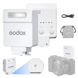 Godox iM22 Camera Flash Mini Flash with 470mAh Battery 440 Full-Power Flash 5 Levels for Sony zve10,zv1 etc, Canon, Nikon,Fuji, Olympus Cameras