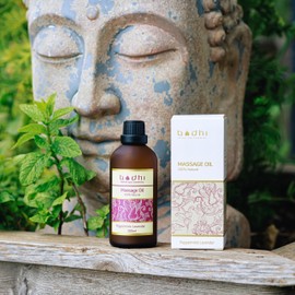 Bodhi Massage Oil Lavender and Mint 100 ml - with Essential Oils, in Organic Quality, for Anti-Stress Massage with Coconut and Rice Oil, Vegan & 100% Natural
