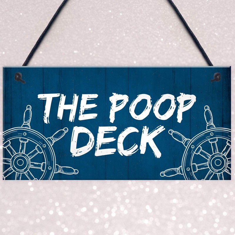 RED OCEAN Funny Nautical Theme Sign For Bathroom Toilet Loo
