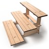 Straight Natural Wooden Tiered Display Stand, Portable Products Display Shelf,