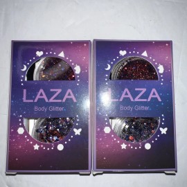 Laza Lot 2 Independence Day Body Glitter Jars Olympic Red Blue White Chunky Sequins