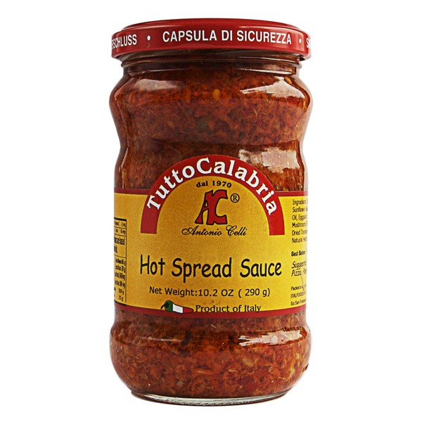 Miscela Esplosiva, Hot Spread Sauce, 10 oz (285 g) by TuttoCalabria, Minced Vegetables with a spicy finish, great to use as a spread or cooking
