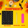 Halloween Press on Nails Short Square Nails Press on Black