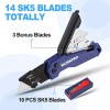 WORKPRO Folding Blue Utility Knife Quick Change Box Cutter 13