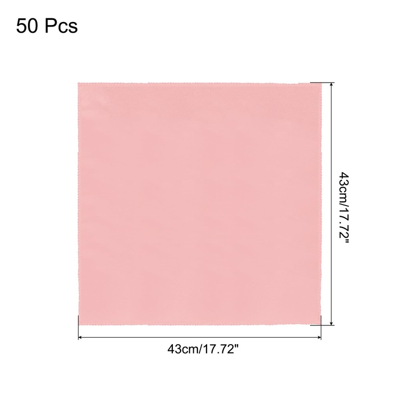 sourcing map 50pcs Rose Gold Satin Table Napkins Polyester Square