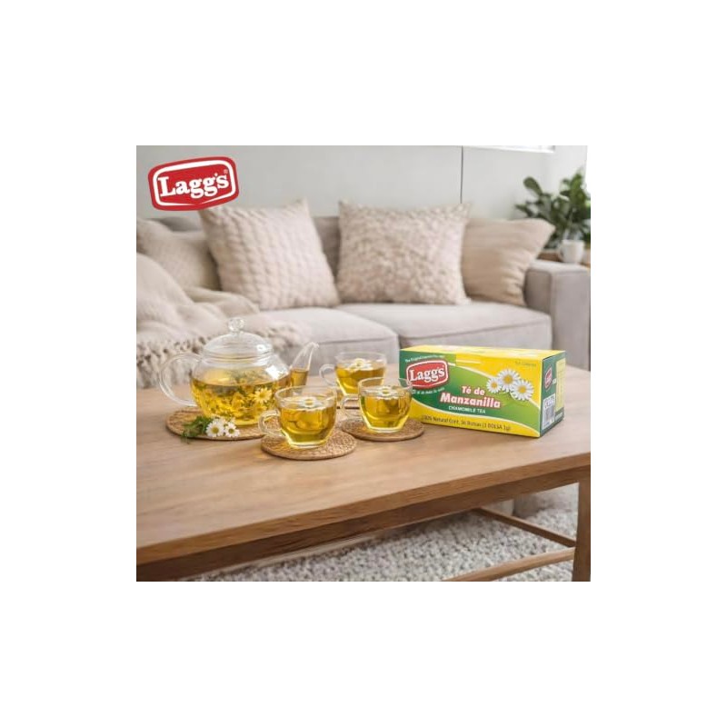 LAGG'S - Té de Manzanilla, Infusión Natural, Sin Cafeína, 24