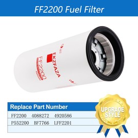FF2200 Fuel Filter Replace for BF7766 LFF2201 4088272 4920586 P552200 Compatible with Cummins ISX ISM11 Series Engines for International Kenworth Mack Peterbilt Volvo Trucks (Pack of 6)
