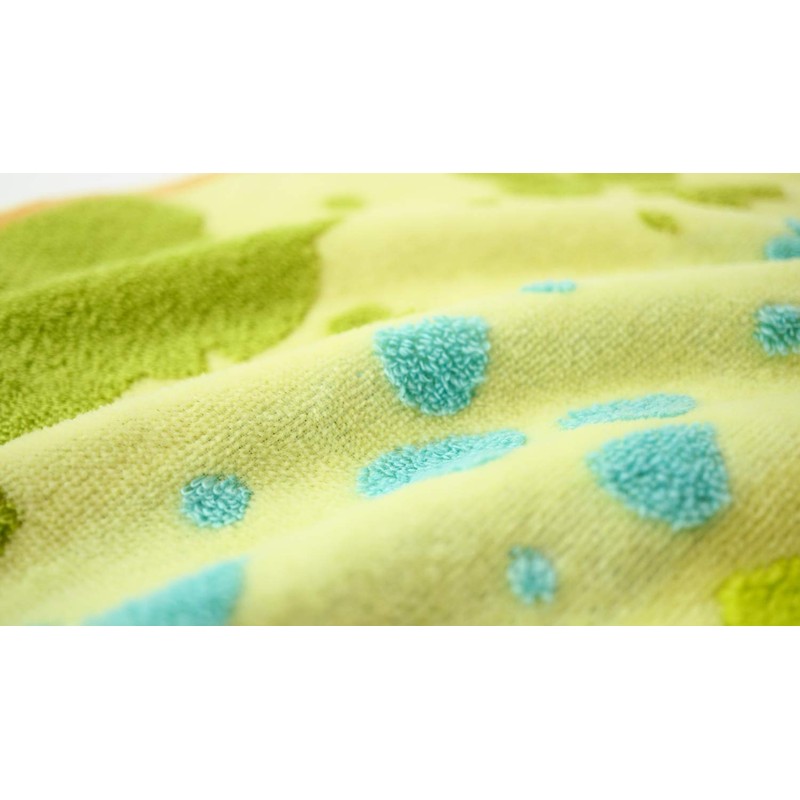 UCHINO 9006F704 G Green Frog Face Towel, Approx. 13.4 x