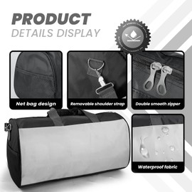 C&F BOGMOST Small Travel Duffel Bag Foldable Waterproof Gym Bag for Gym Beach Swim Bag Men Women Duffle Bag Lightweight Oxford Cloth Sports Bag, A-Grey-Large, 20 INCHES