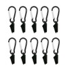 10-Piece Tarp Clamp Clips with Carabiners for Camping – Plastic