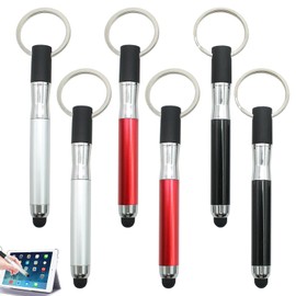 Mini Universal Stylus 3-in-1 Stylus Touch Pen, 6 Pieces Touchscreen Pen, 2-in-1 Touch Pen, Tablet Pen, Compatible with Stylus Smartphone, for All Smartphones, Tablets (Red + Black + Silver)