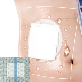 10" x 12" Ostomy Shower Cover Waterproof [Pack of 7], Ostomy Bag Shower Protector Stoma Shower Guard Colostomy Shower Shields for Women Men Showering, Non-Stick Central Pad